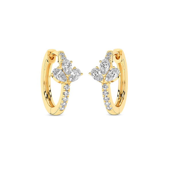 3 Pear Radiant Huggie Hoops