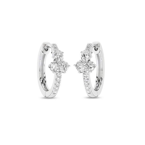 3 Oval Radiant Huggie Hoops