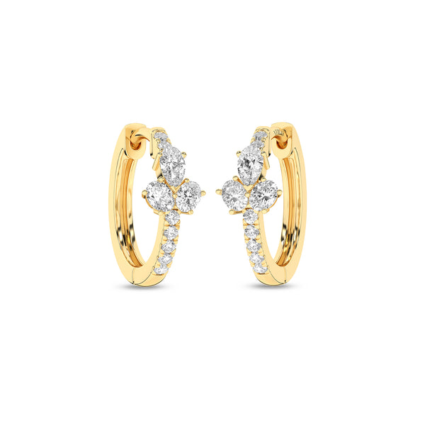 3 Oval Radiant Huggie Hoops