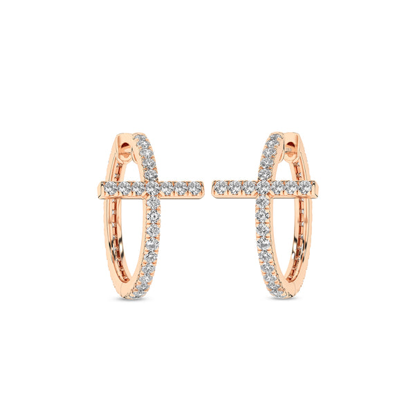 Cross Huggie Large Hoops