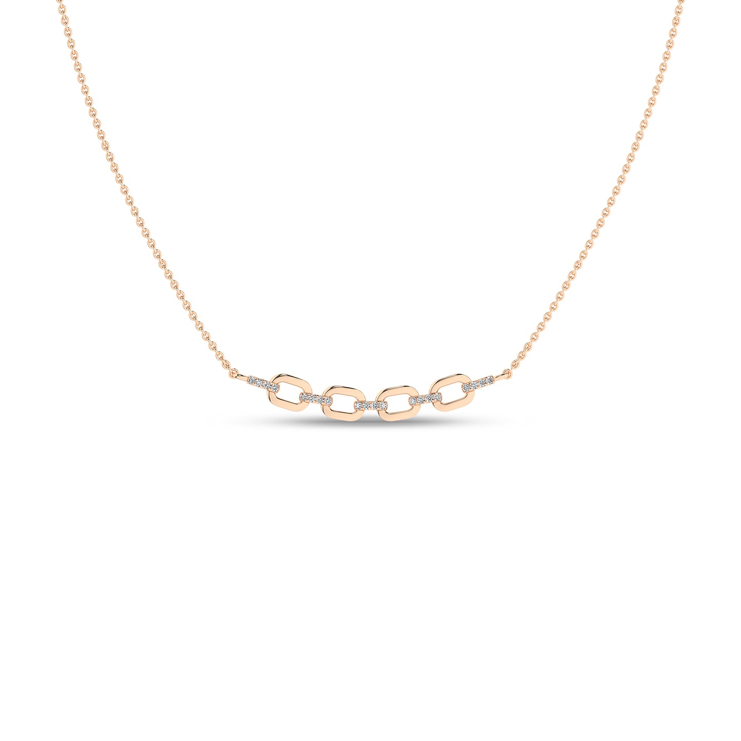 Together Forever 4-Gold Links Diamond Necklace