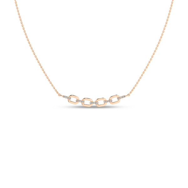 Together Forever 4-Gold Links Diamond Necklace rose gold replica