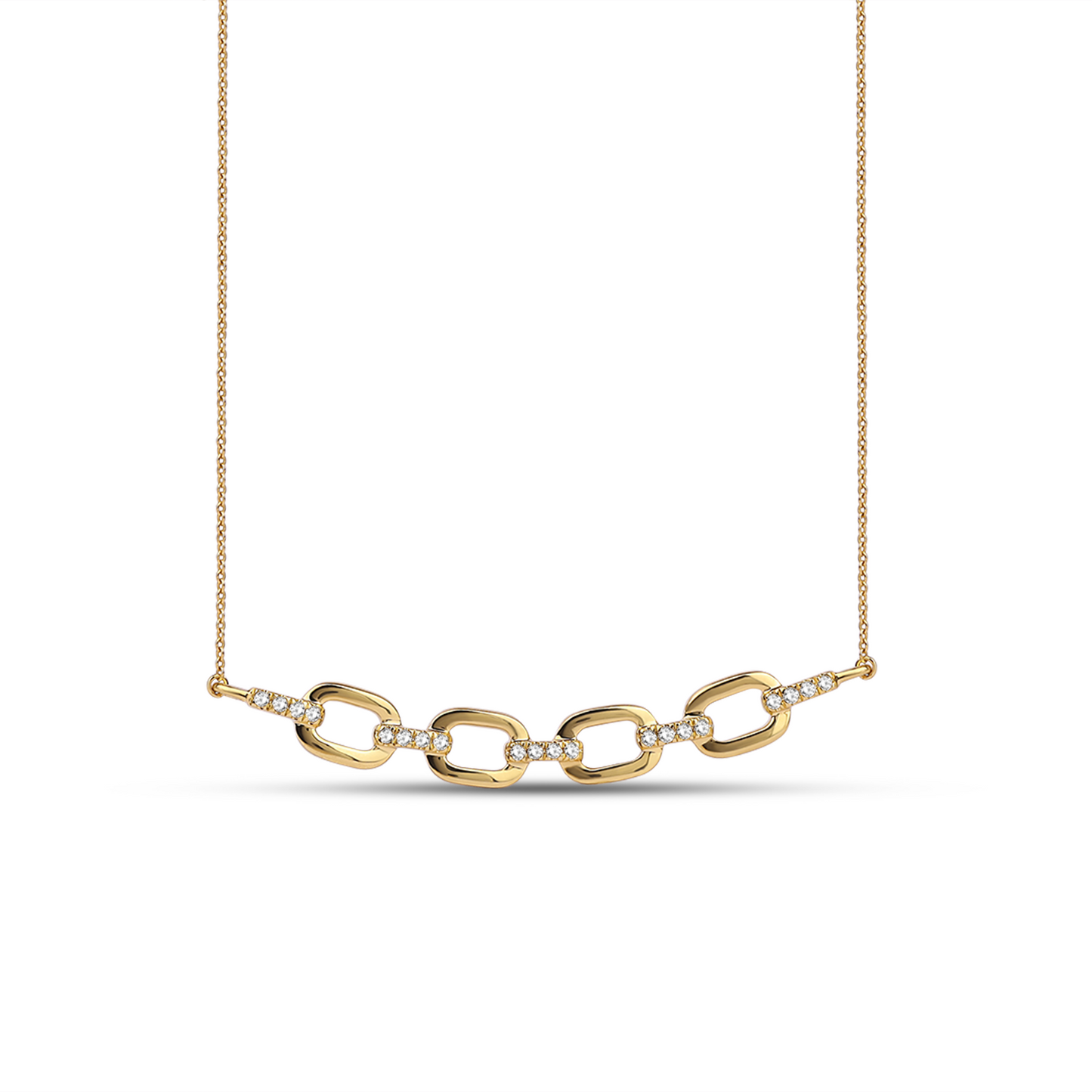 Together Forever 4-Gold Links Diamond Necklace