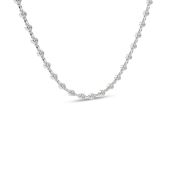 Bezel Set Diamond Tennis Necklace