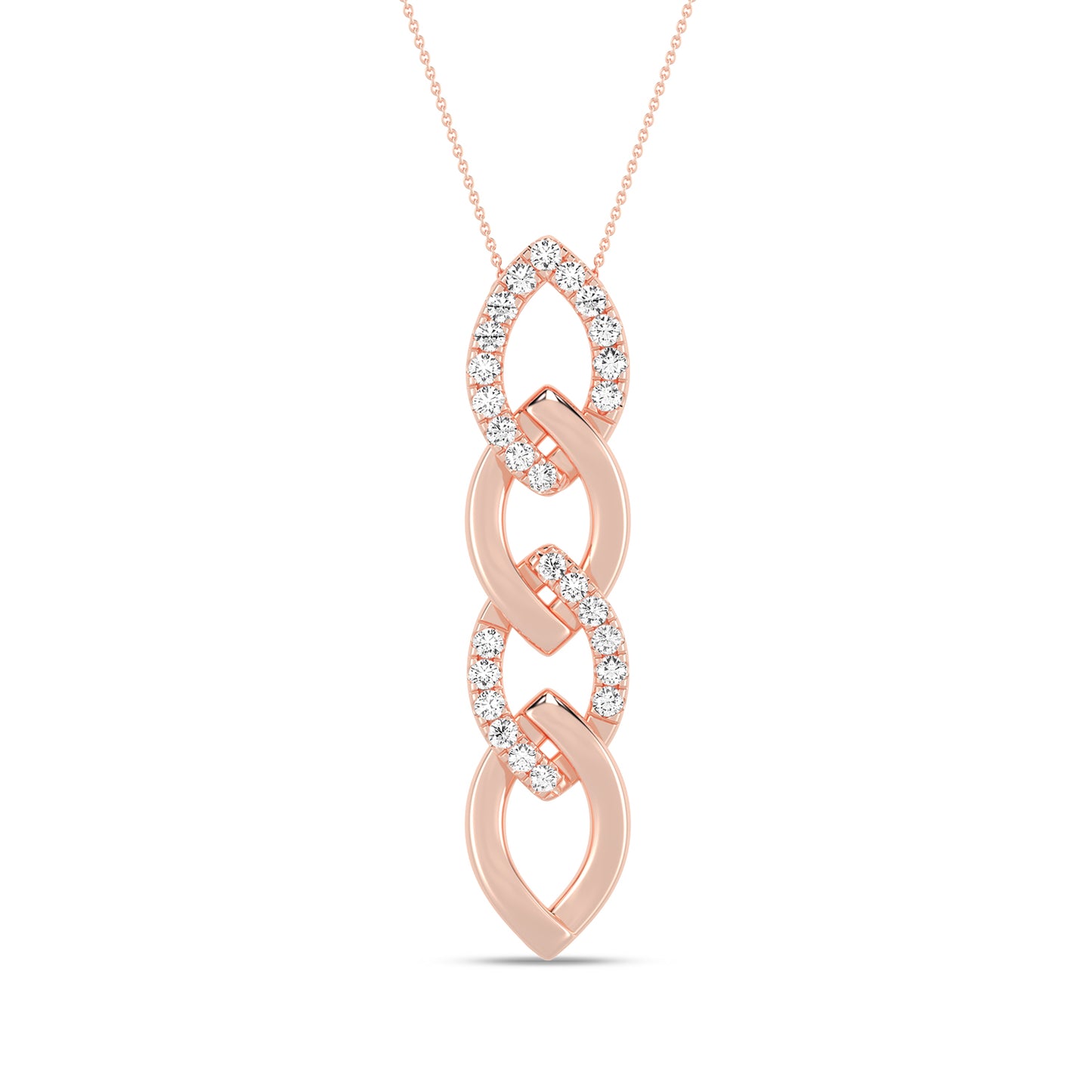 Alternating Cascading Diamond Waterfall Necklace