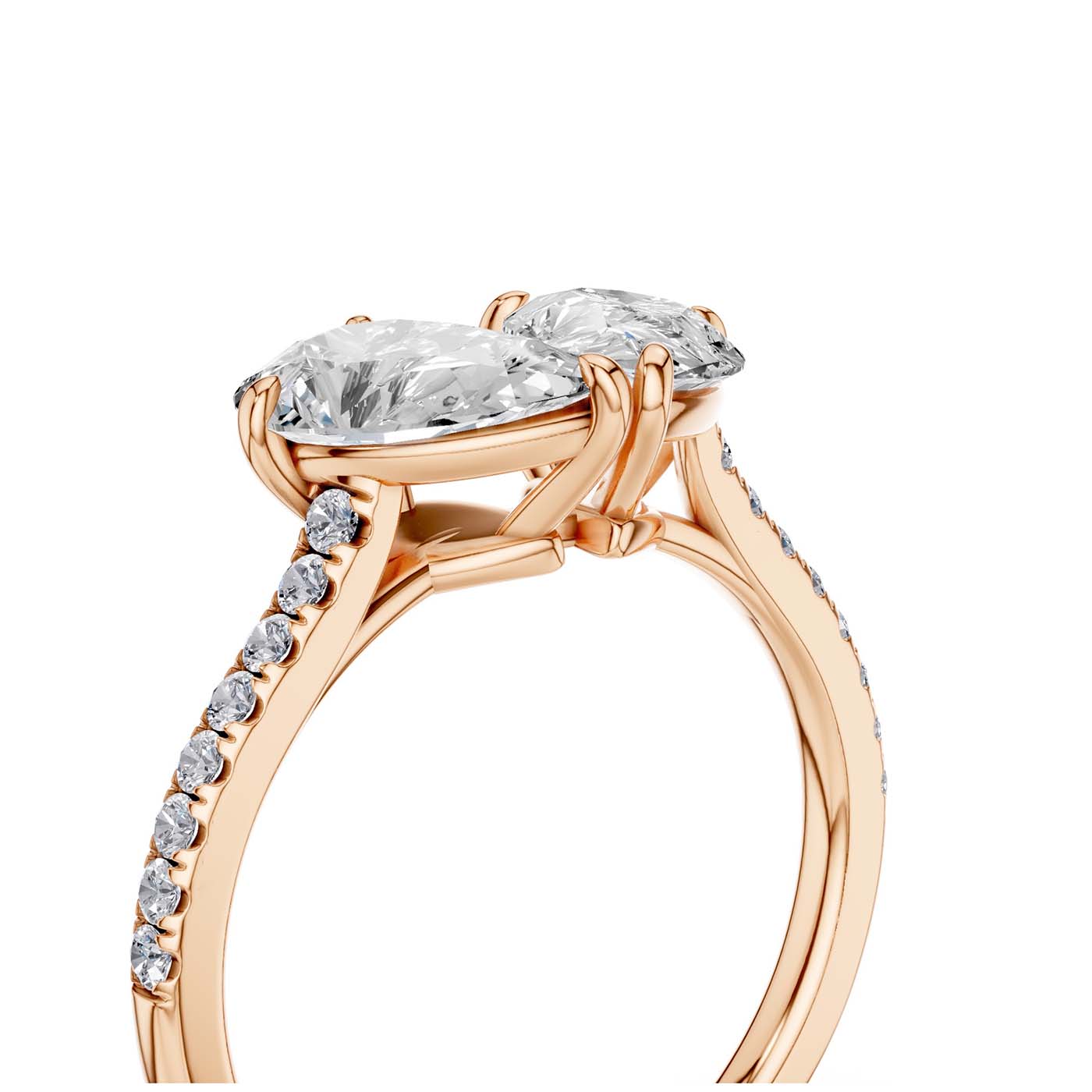 Double Pear Diamond Ring