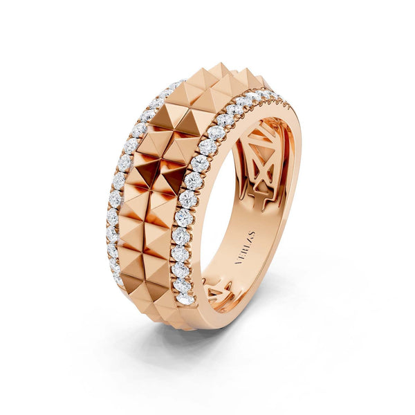 Two-Tier Pyramid Diamond Band