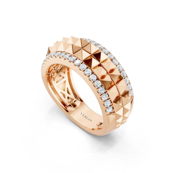 Two-Tier Pyramid Diamond Band
