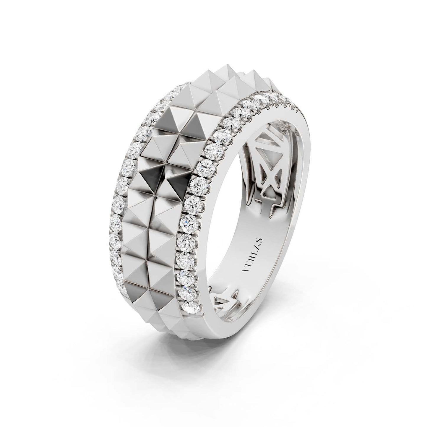 Two-Tier Pyramid Diamond Band