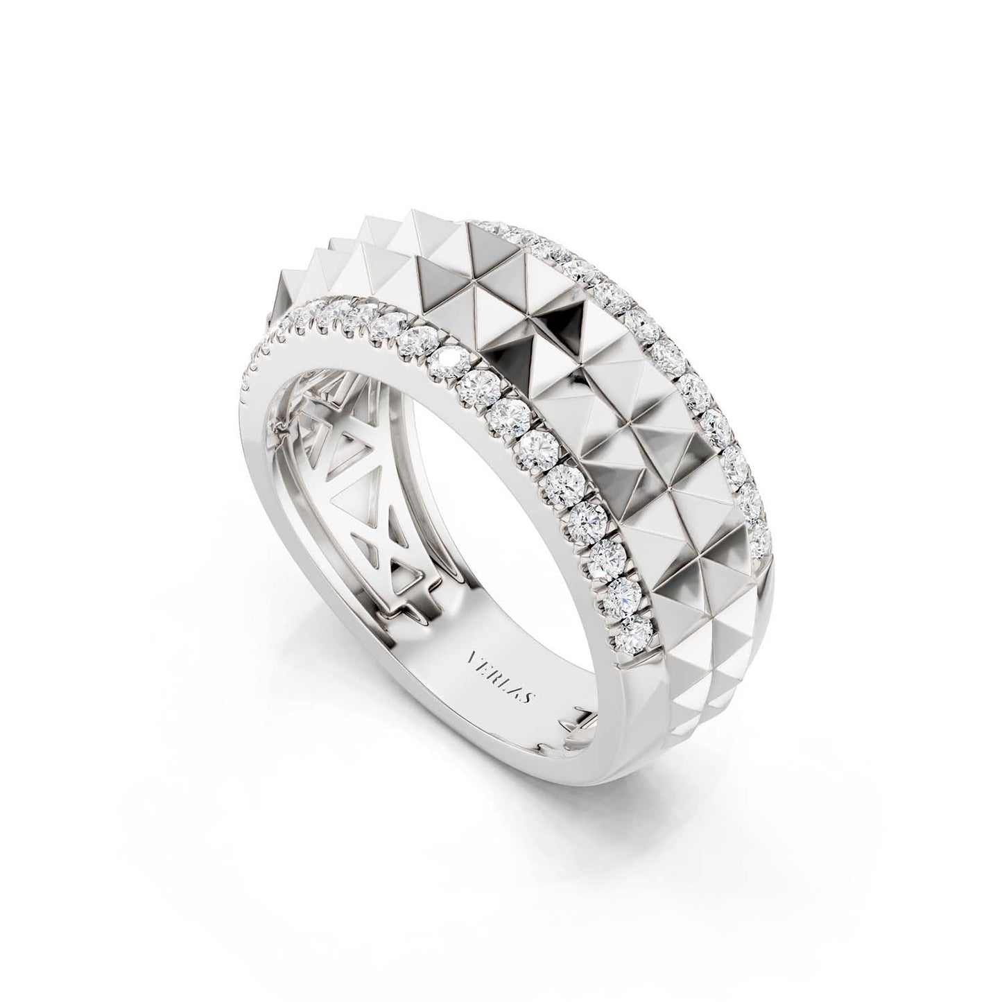 Two-Tier Pyramid Diamond Band