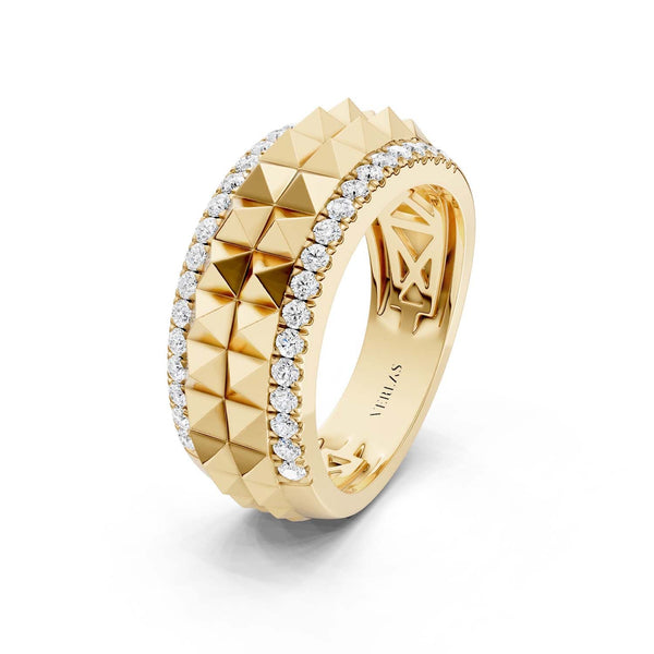 Two-Tier Pyramid Diamond Band