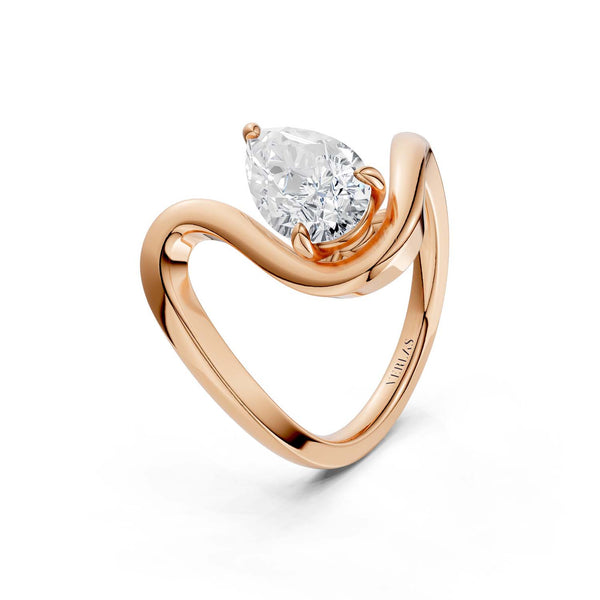Curved Shank Dewdrop Ring