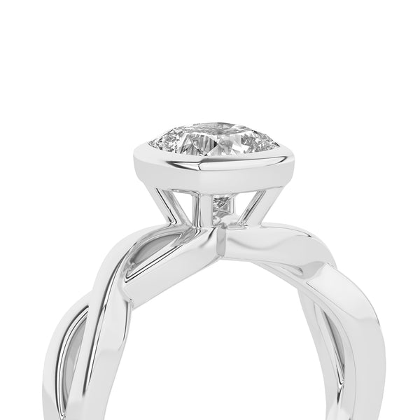 Twisted Bezel Cushion Diamond Ring