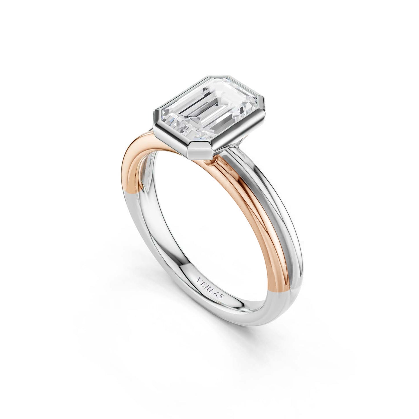 Coupled Emerald Bezel Ring