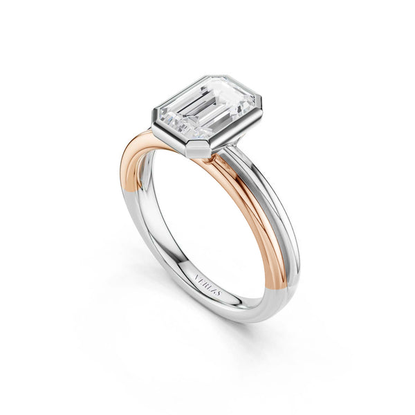 Coupled Emerald Bezel Ring
