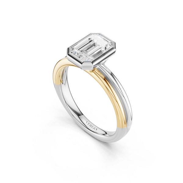 Coupled Emerald Bezel Ring