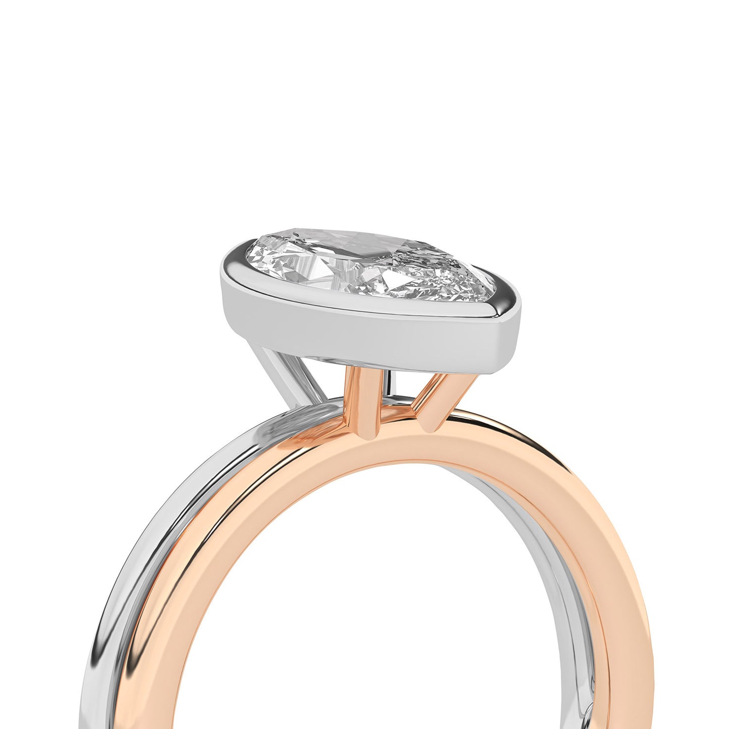 Coupled Marquise Bezel Ring