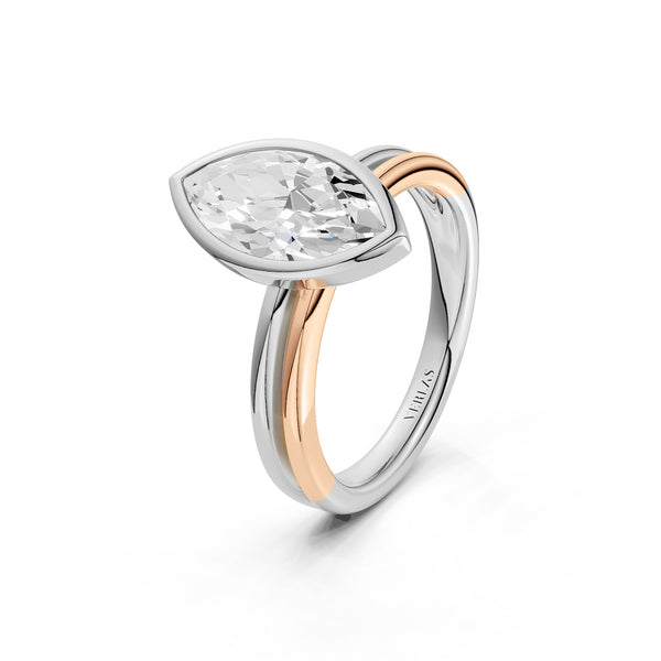 Coupled Marquise Bezel Ring