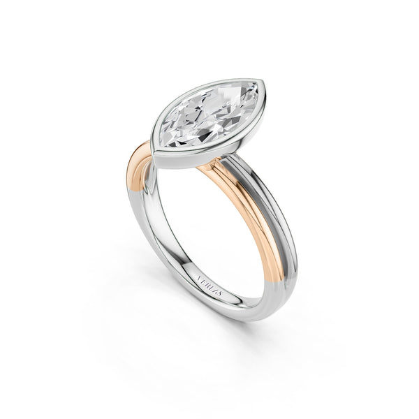 Coupled Marquise Bezel Ring
