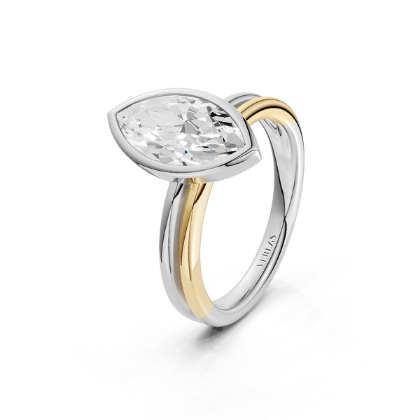 Coupled Marquise Bezel Ring