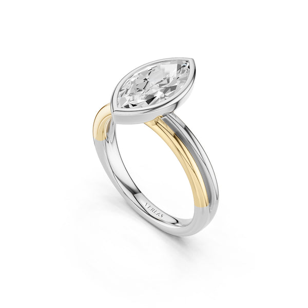 Coupled Marquise Bezel Ring