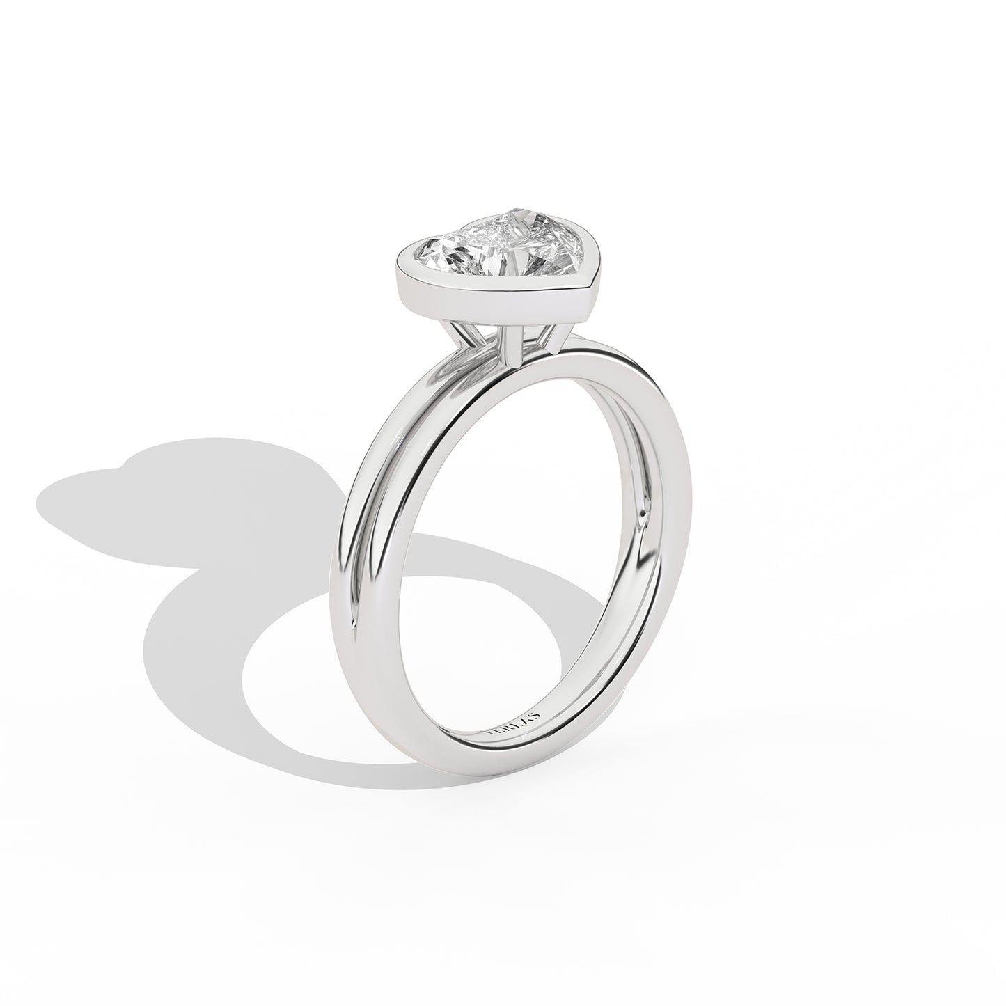 Coupled Heart Bezel Ring