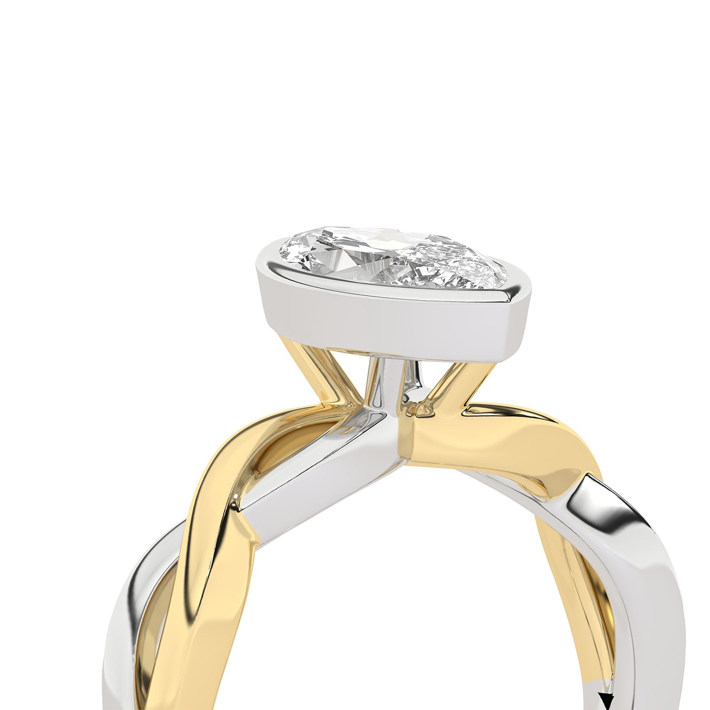 Twisted Bezel Marquise Diamond Ring