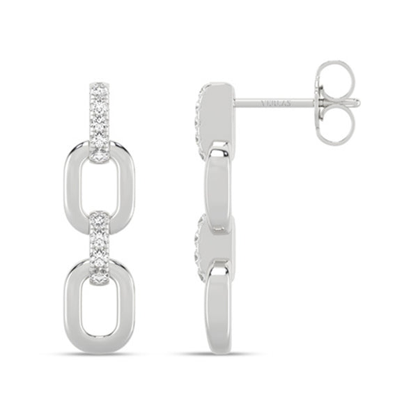 Together Forever 2-Diamond Links Drop Earrings