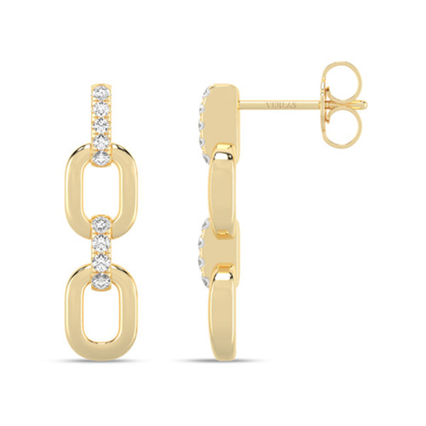 Together Forever 2-Diamond Links Drop Earrings