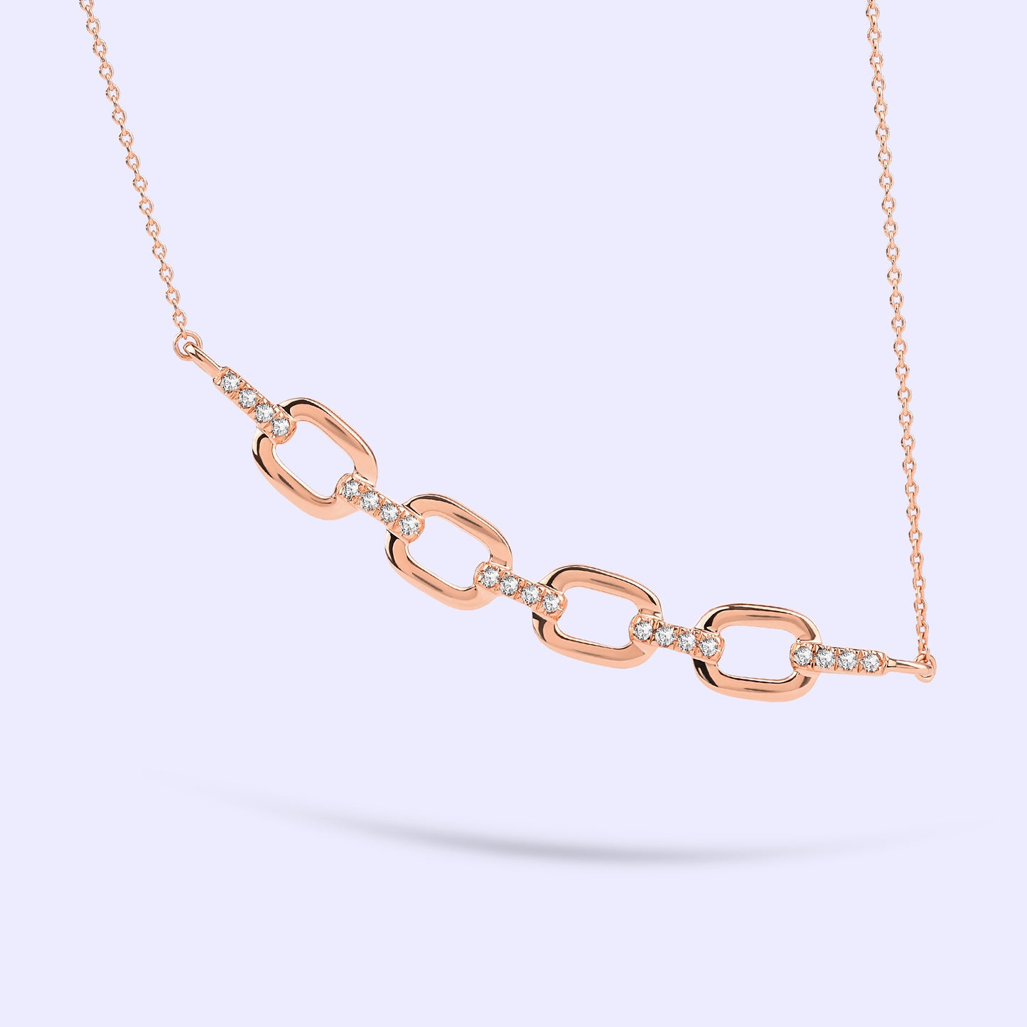 Together Forever 4-Gold Links Diamond Necklace