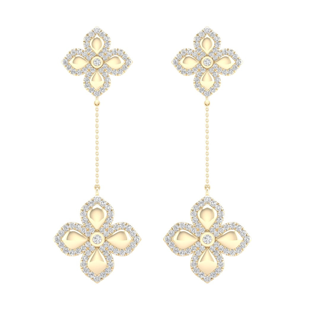 La Fleur Diamond Drop Contour Earrings