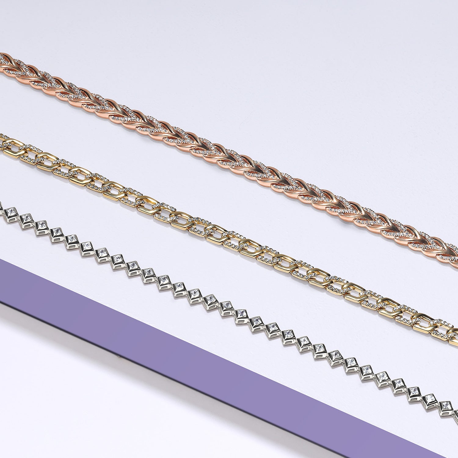 Bezel-Set Princess Tennis Bracelet