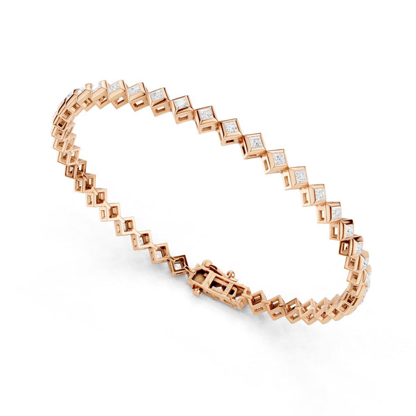 Bezel-Set Princess Tennis Bracelet