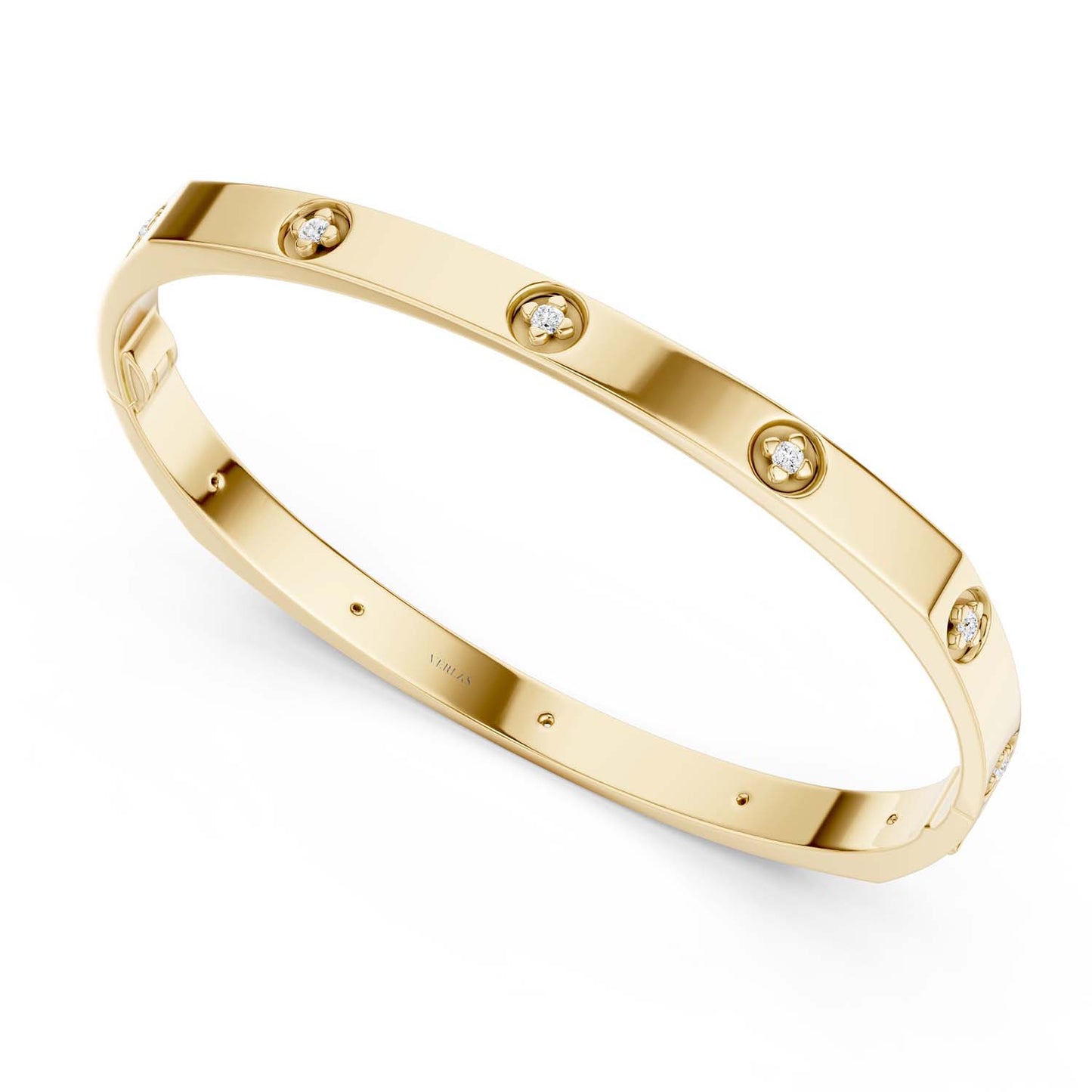 La Fleur 5mm 12-Diamonds Square Bangle