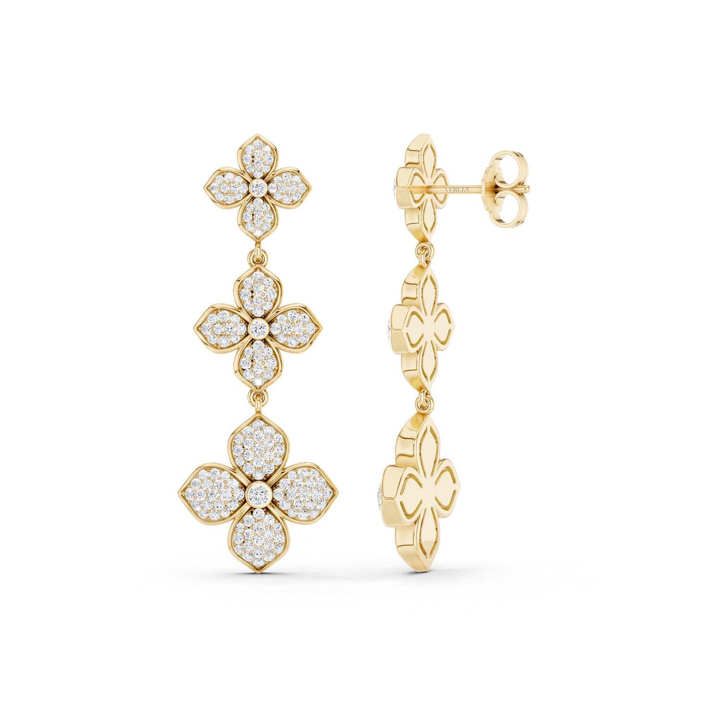La Fleur 2 Diamond Radiant Drop Earrings