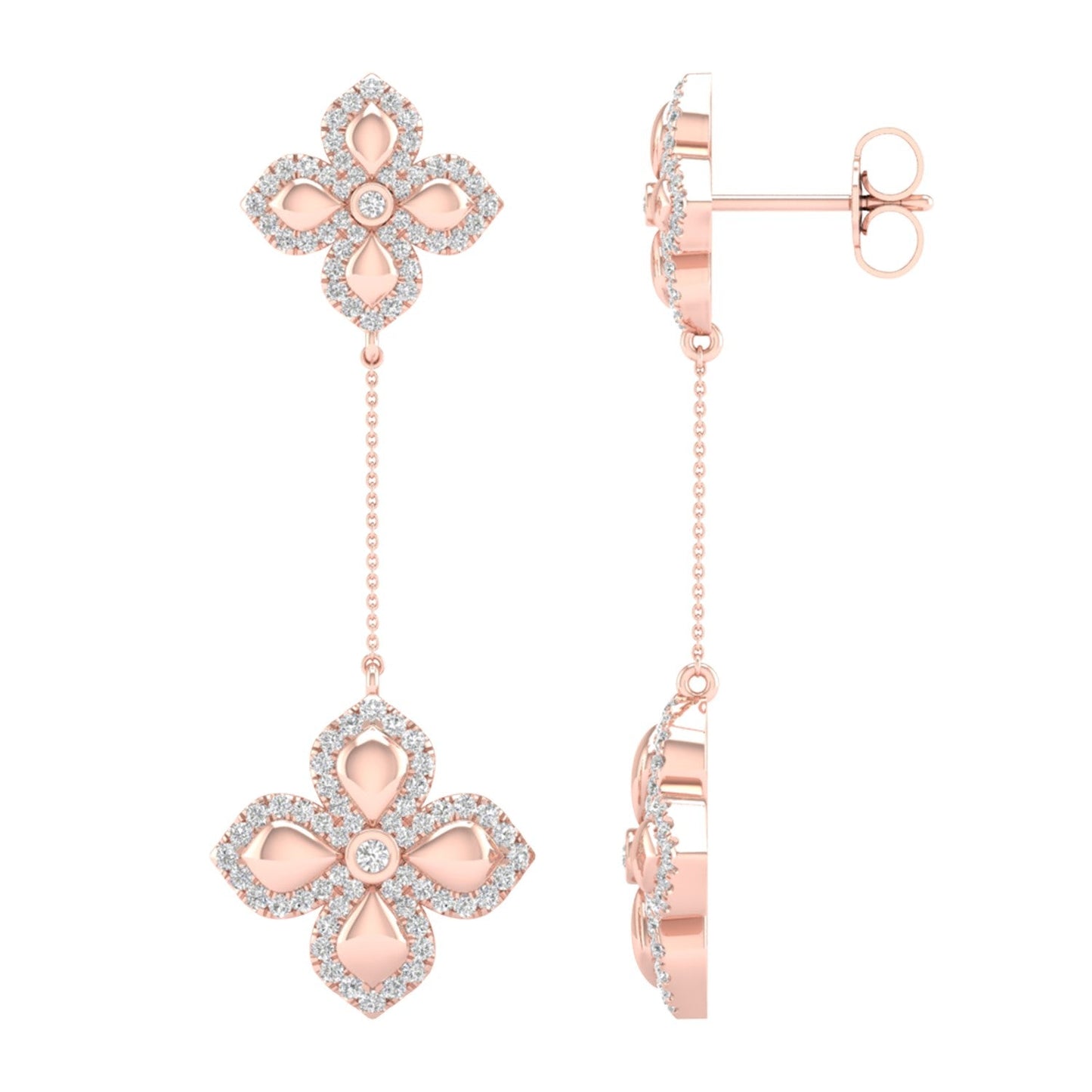 La Fleur Diamond Drop Contour Earrings