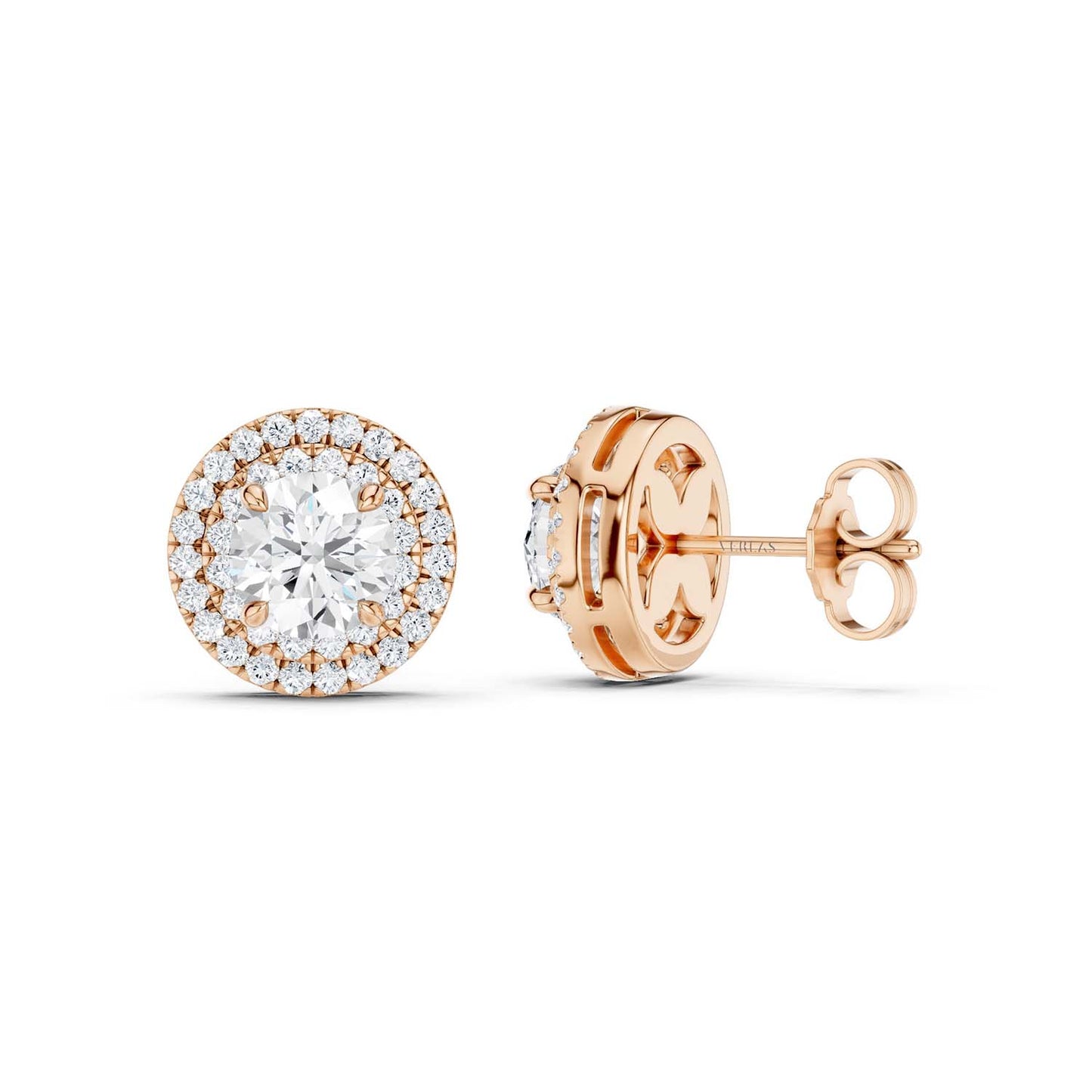 Quaint Double Halo Round Studs