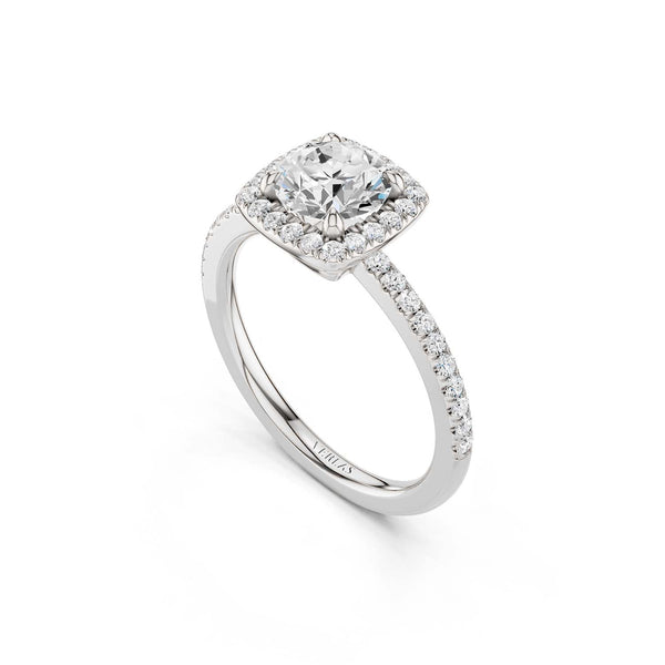 Luxe Round Center Princess Halo Ring
