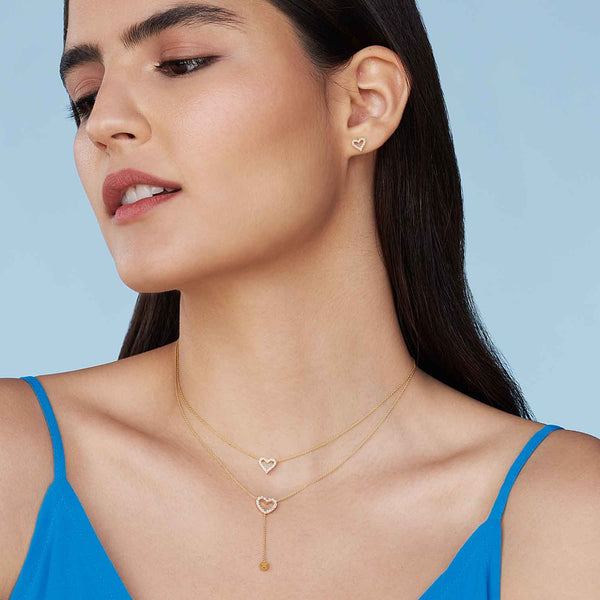 Silhouette Heart Drop Necklace