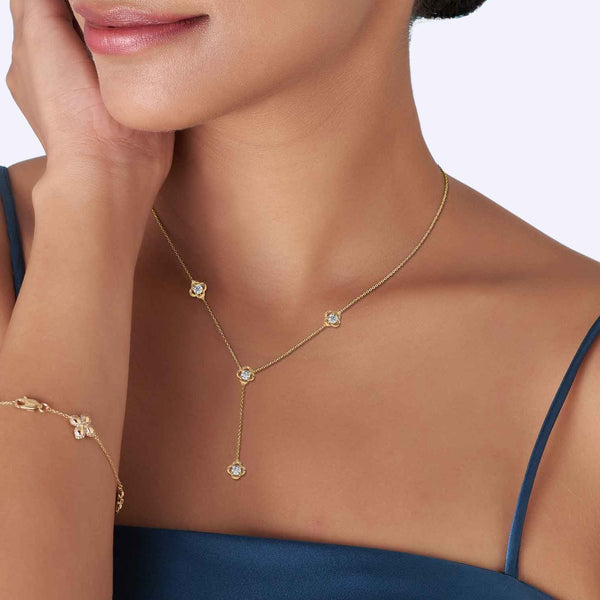 Viola Stationed Y Necklace
