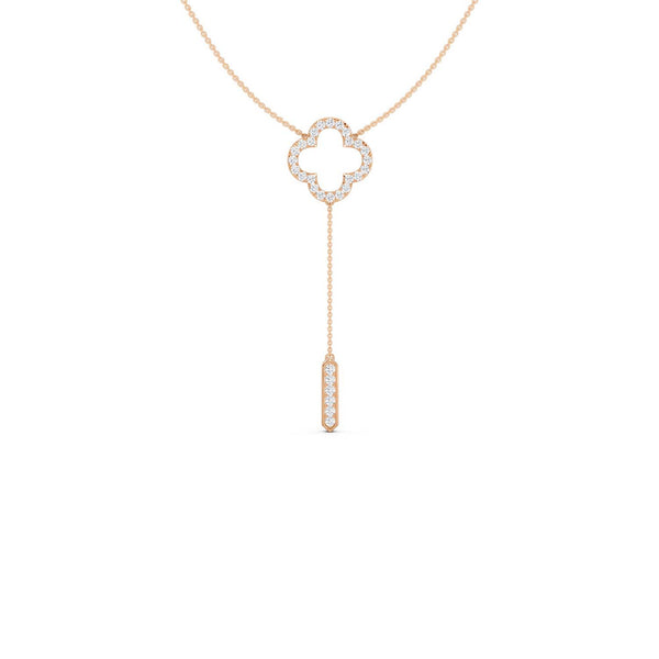 Silhouette Clover Drop Necklace