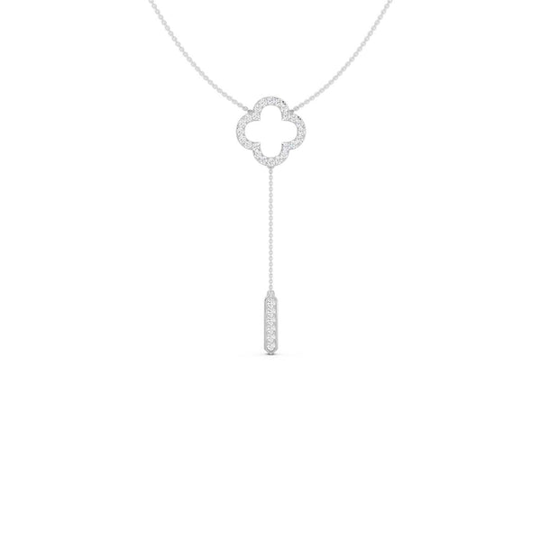 Silhouette Clover Drop Necklace