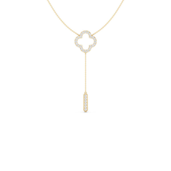 Silhouette Clover Drop Necklace