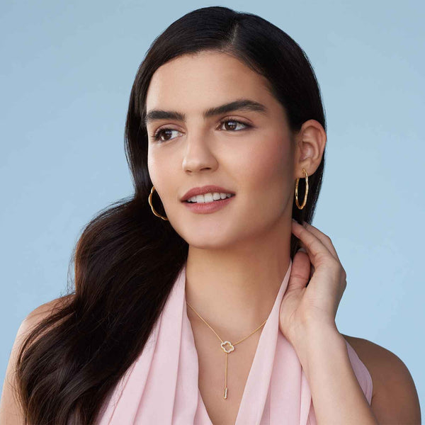 Silhouette Clover Drop Necklace