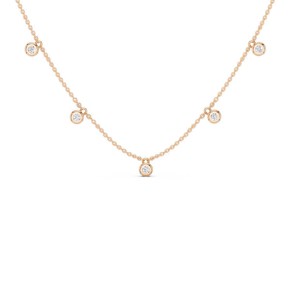 Mini-Round Encompassing Stationed Necklace
