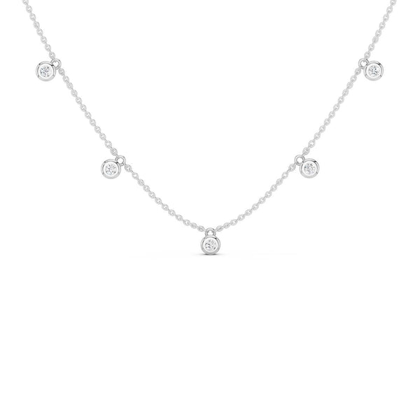 Mini-Round Encompassing Stationed Necklace