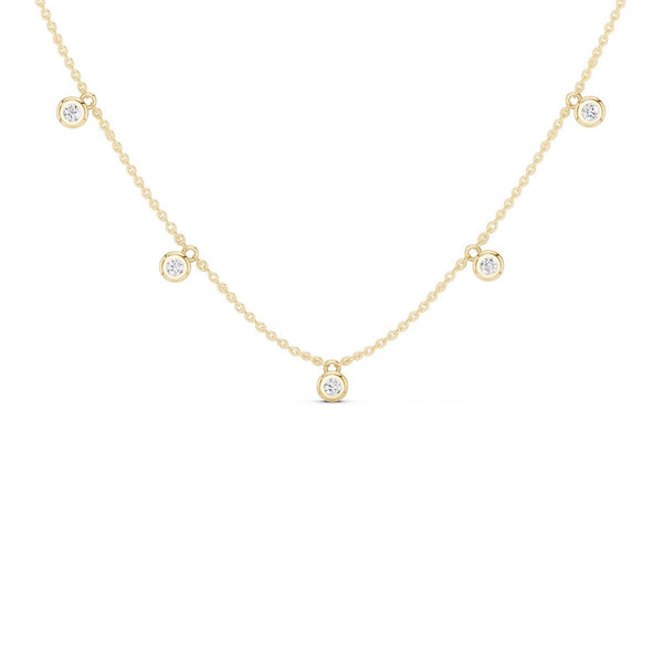Mini-Round Encompassing Stationed Necklace