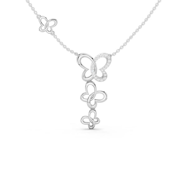 Triple Butterfly Drop Necklace