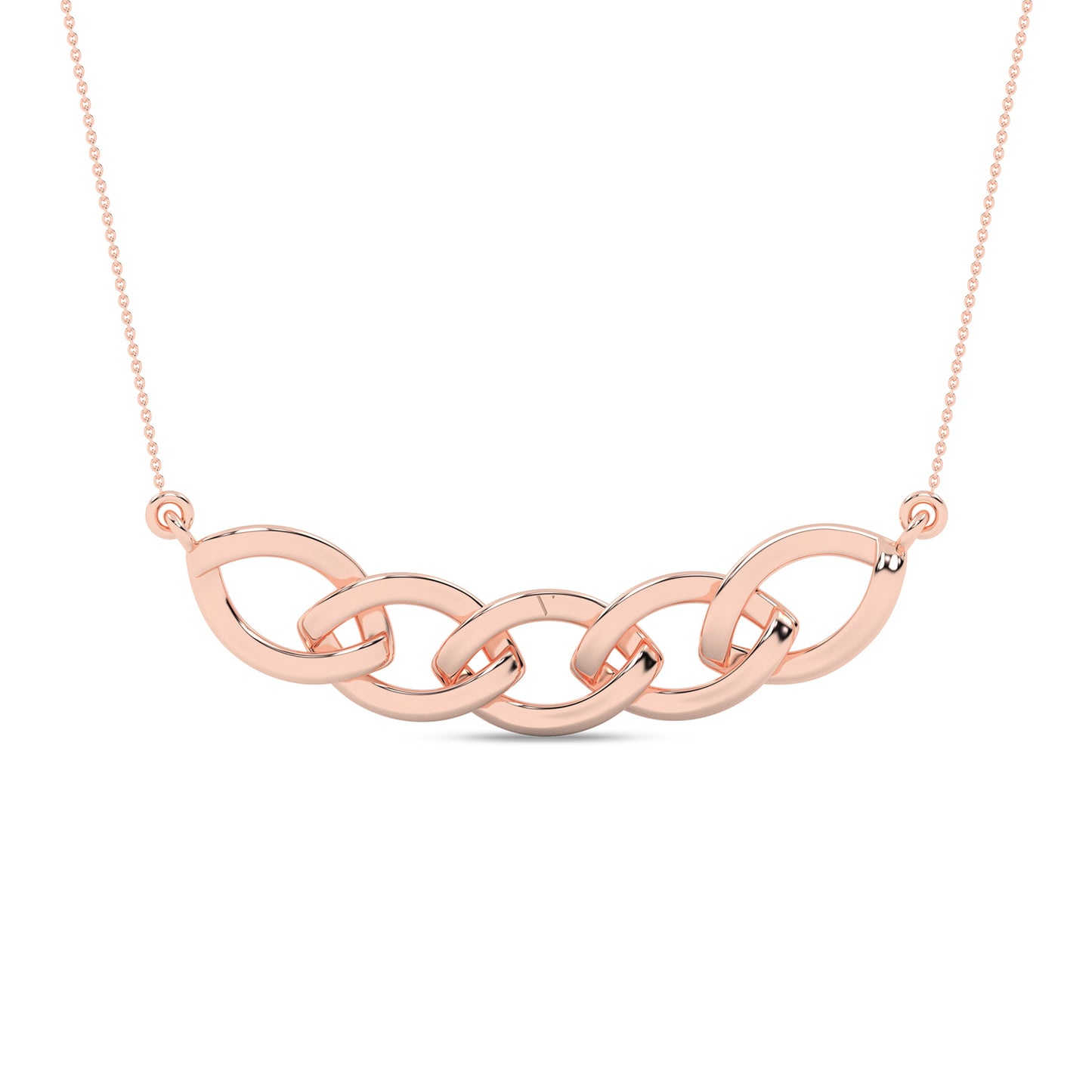 Alternating Diamond Cascade Link Necklace rose gold replica