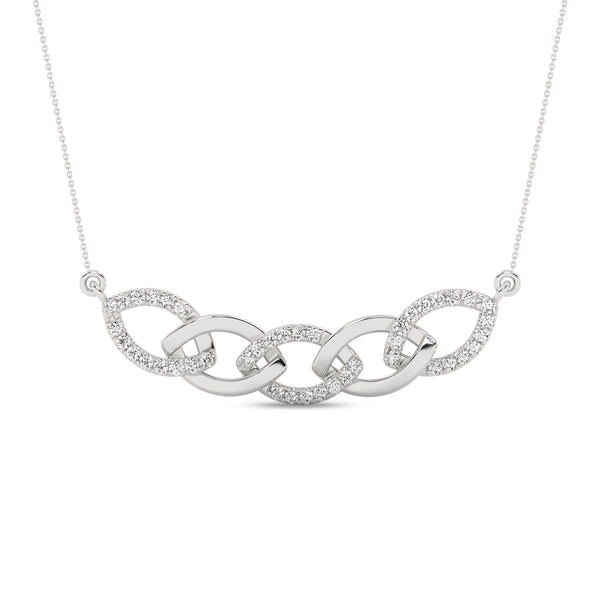 Alternating Diamond Cascade Link Necklace